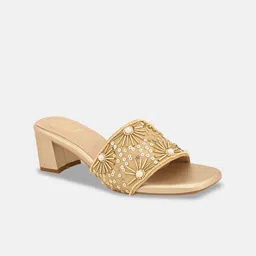 Elevato Basics Women Embellished Open Toe Block Heels-38