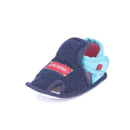 Butterthief Kids Navy Blue & Red Printed Slip On Shoe-Style Sandals-56