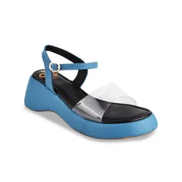 THE WHITE POLE Colourblocked Open Toe Platform Heels-7