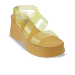 Catwalk Transparent Straps Open Toe Ankle Loop PU Wedge Heel Sandal image 1