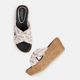 Kenneth Cole Printed Open Toe Wedge Heels image 1