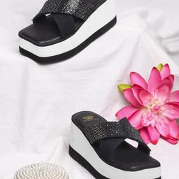 THE WHITE POLE Embellished Platform Heel Sandal-16