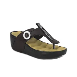 Adda Brown & Beige Solid Wedge Heels-17