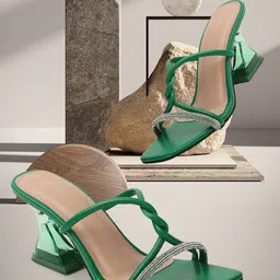 madam glorious Embellished Block Heels-7