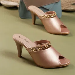 Retro Walk Embellished Peep Toe Kitten Heel Mules-18