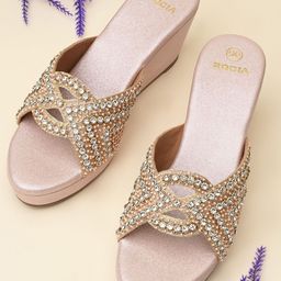 Rocia Women Ethnic - Embellished Wedge Sandals-35