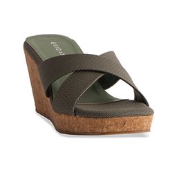 ERIDANI Textured Open Toe Wedge Heels-17