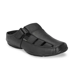 John Karsun Men Black Leather Sandals-image-85