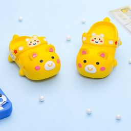 Yellow Bee Kids Yellow & Pink Bear Clogs-9