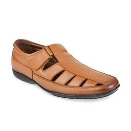Regal Men Tan & Black Leather Fisherman Sandals-image-44