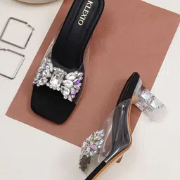 KLEXIO Embellished Suede Party Comfort Sandals-picture-13