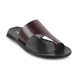 Metro Men Textured Leather Comfort Sandals-picture-42
