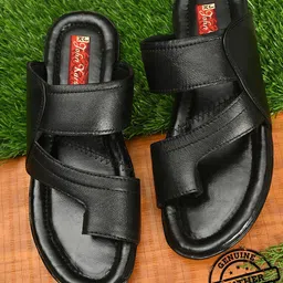 John Karsun Men Black Comfort Sandals-image-2