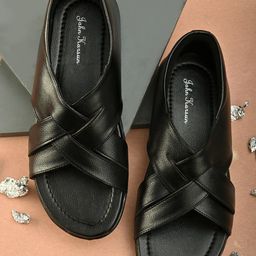 John Karsun Men Black Comfort Sandals-image-39