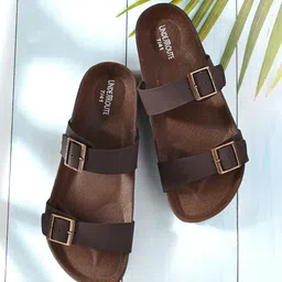 UNDERROUTE Men Two Strap Open Toe Comfort Sandals With Buckle Detail-image-48