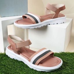 Carlton London sports Striped Open Toe Flats-picture-41