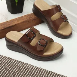 ICONICS Open Toe Comfort Heels With Buckle-11
