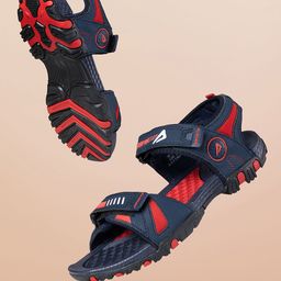 IMPAKTO Men Navy Blue & Red Solid Sports Sandals-18