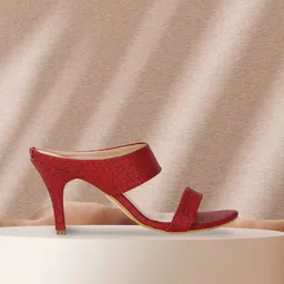 Bruno Manetti Red Textured PU Sandals-image-94