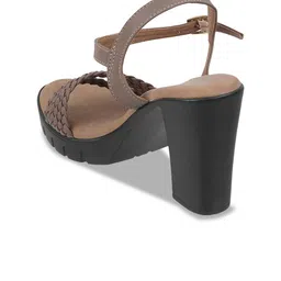 Metro Textured Open Toe Block Heels image 2