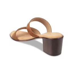 Mochi Tan Textured Block Sandals image 2