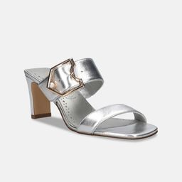 BAGATT Jaya Textured Buckle Detailed Leather Block Heels-37