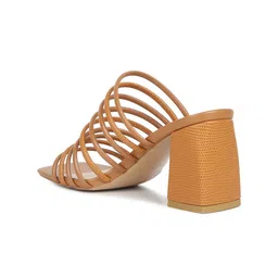 RAG & CO Strappy Leather Open Toe Block Heels image 3