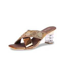 Ozuri Embellished Open Toe Block Heels image 2