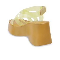 Catwalk Transparent Straps Open Toe Ankle Loop PU Wedge Heel Sandal image 2