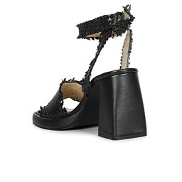 Saint G Leather Open Toes Block Heels With Laser Cuts image 3