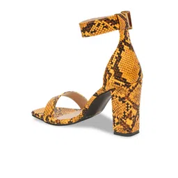 Bruno Manetti Yellow Textured PU High-Top Block Sandals image 2
