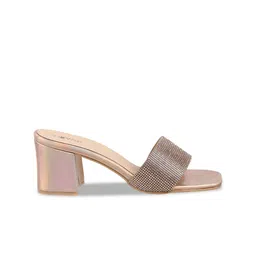 Metro Embellished Open Toe Block Heels image 3
