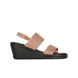 Bata MACMILLAN Embellished Wedges With Backstrap & Laser Cuts image 3
