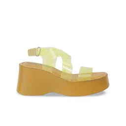 Catwalk Transparent Straps Open Toe Ankle Loop PU Wedge Heel Sandal image 3