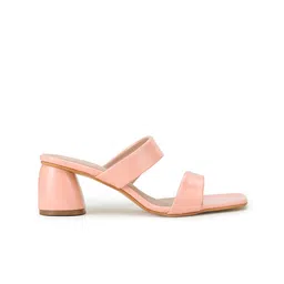 Shezone Peach-Coloured Block Sandals image 4