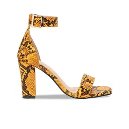 Bruno Manetti Yellow Textured PU High-Top Block Sandals image 5