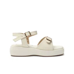 ELLE Open Toe Flatform Heels With Buckle Closure image 4