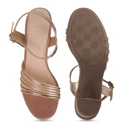 Metro Open Toe Block Heels With Buckles image 4