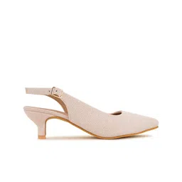 CORSICA Textured Pointed Toe Kitten Pumps image 4