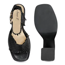 Saint G Leather Open Toes Block Heels With Laser Cuts image 4