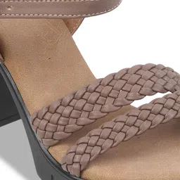 Metro Textured Open Toe Block Heels image 5