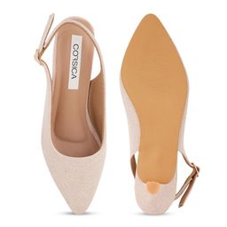 CORSICA Textured Pointed Toe Kitten Pumps image 3