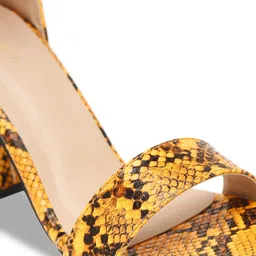 Bruno Manetti Yellow Textured PU High-Top Block Sandals image 4