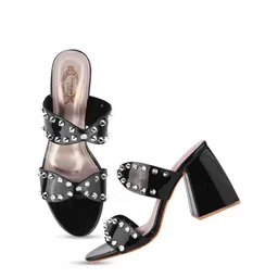 Shoetopia Embellished Open Toe Block Heels image 5