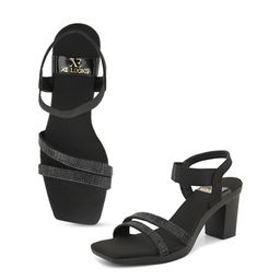 XE Looks Embellished Open Toe Backstrap Block Heels image 2