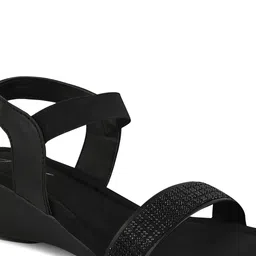 JM Looks Embellished Open Toe Wedges With Backstrap image 4
