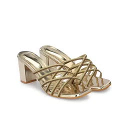 CLOG LONDON Strappy Textured Open Toe Block Heels image 3