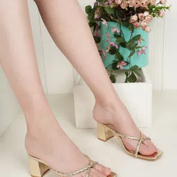 HEELSNFEELS Twisted Straps Block Heels image 1