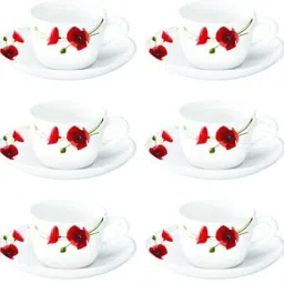 Pack of 1 Glass REDCARNATION CUP & SAUCER SET , 145ML, 12 PIECES-image-47