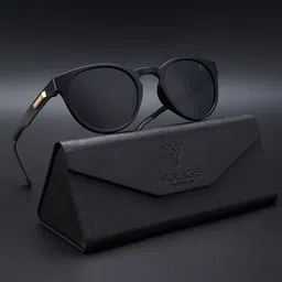 Voyage Unisex Black Lens & Black Round Sunglasses with Polarised and UV Protected Lens-11